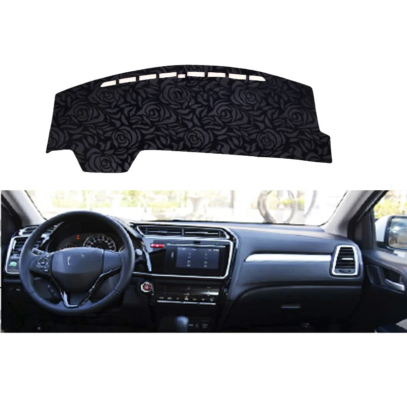 Latest Rose Pattern Non-slip Car Dashboard Cover Dash Mat Pad DashMat ANti-UV Sticker for Honda greiz 2016 2017 Styling | Автомобили и