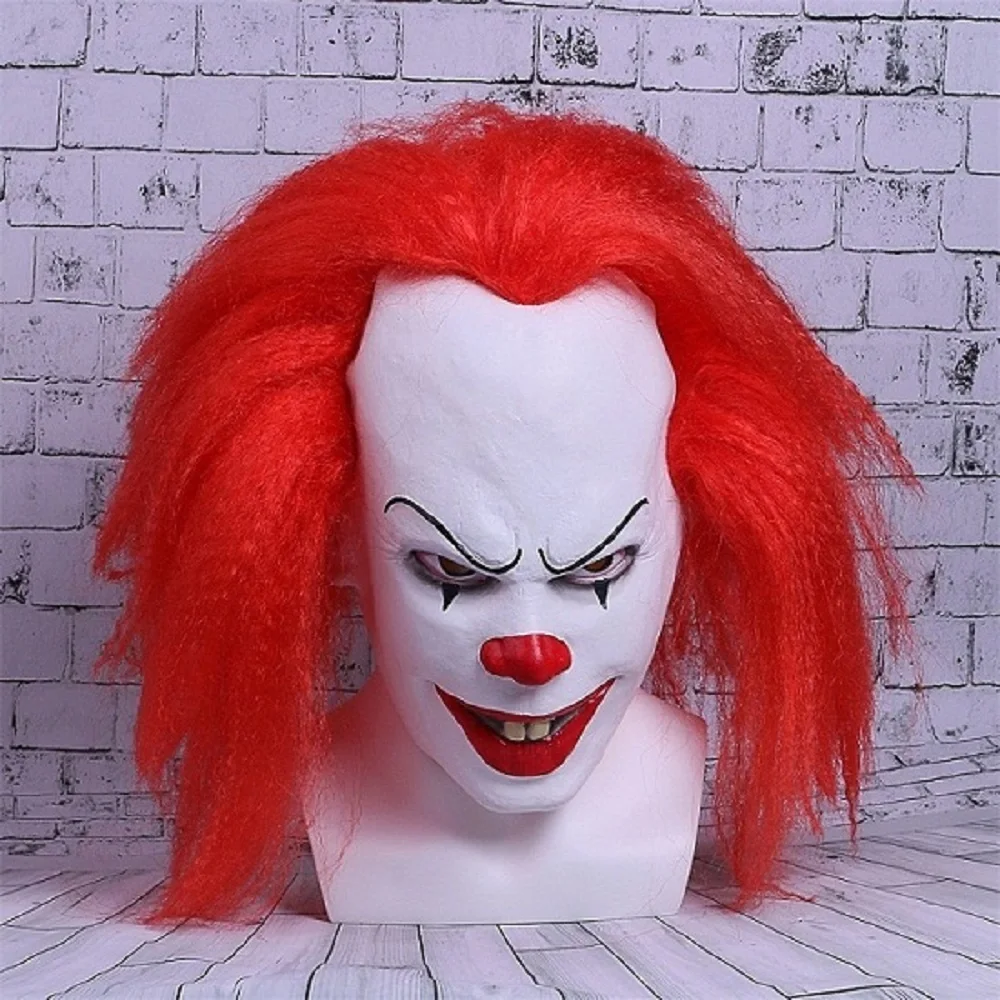 Маска из фильма Stephen King's It маска Pennywise маски для косплея красные волосы клоун