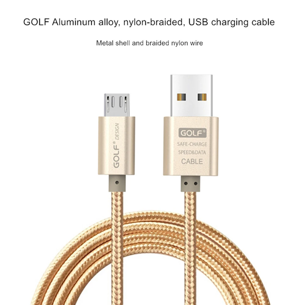 Golf Micro usb кабель для передачи данных для samsung Galaxy S7 S6 Edge+ S4 Note 4 LG G3 G4 V10 Honor 6 7 7C 8X Android Phone usb зарядный кабель