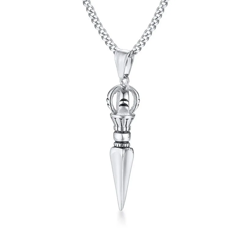 pendant necklace Phurba подвеска-кинжал Dorje Vajra очаровательное мужское ожерелье буддистская Ваджра Dorje Phurba энергия Серебро Золото Цвет 24 дюйма цепь - Окраска металла: pendant necklace