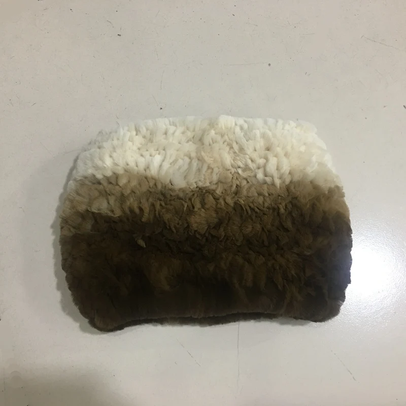 as picture TopFurMall ручная работа русский женский Настоящий мех кролика Skullies Beanies шапки женские зимние теплые шеи кольца LF5009 - Цвет: as picture