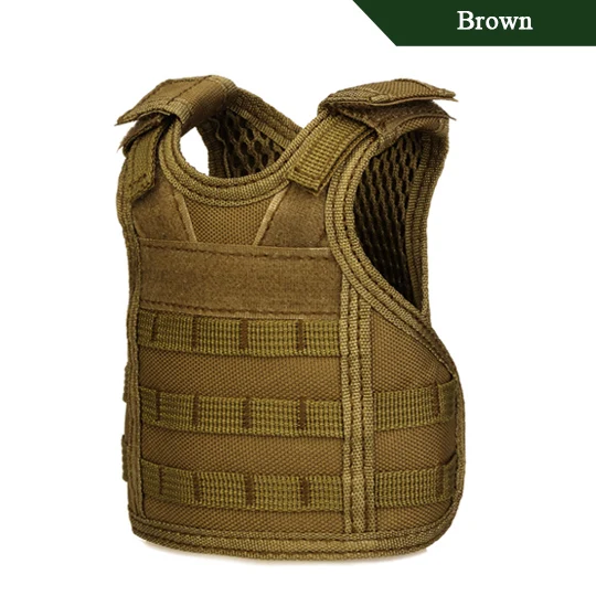 Brown TACVASEN тактический мини-жилет миниатюрный нейлоновый пивная бутылка Molle оборудование аксессуары страйкбол охота стрельба бутылка Рождественский подарок - Цвет: Brown
