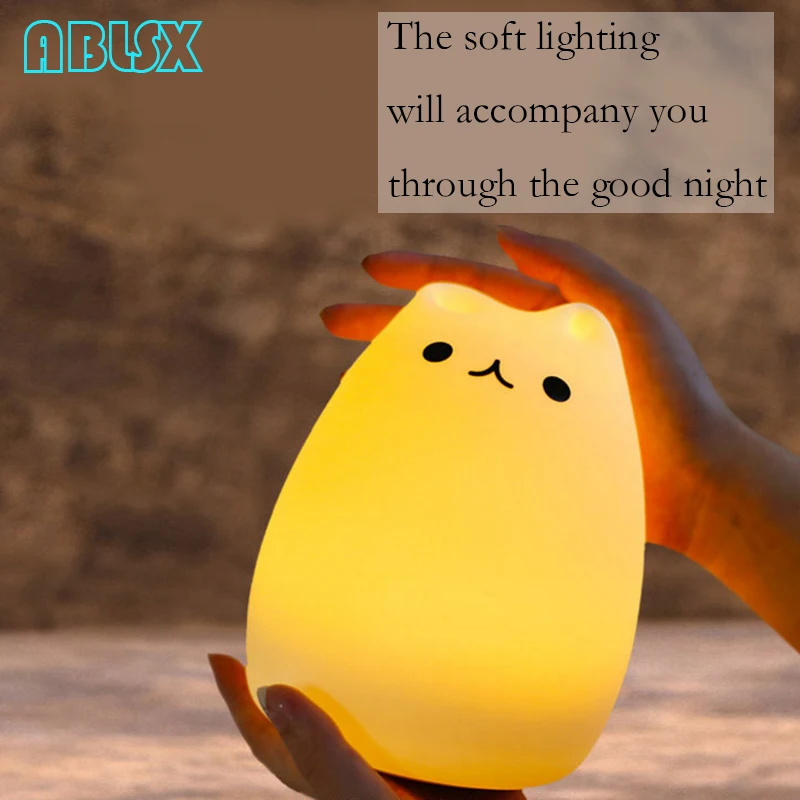 Светодиодный ночник с мультяшным котом 3d светильник животными для детей