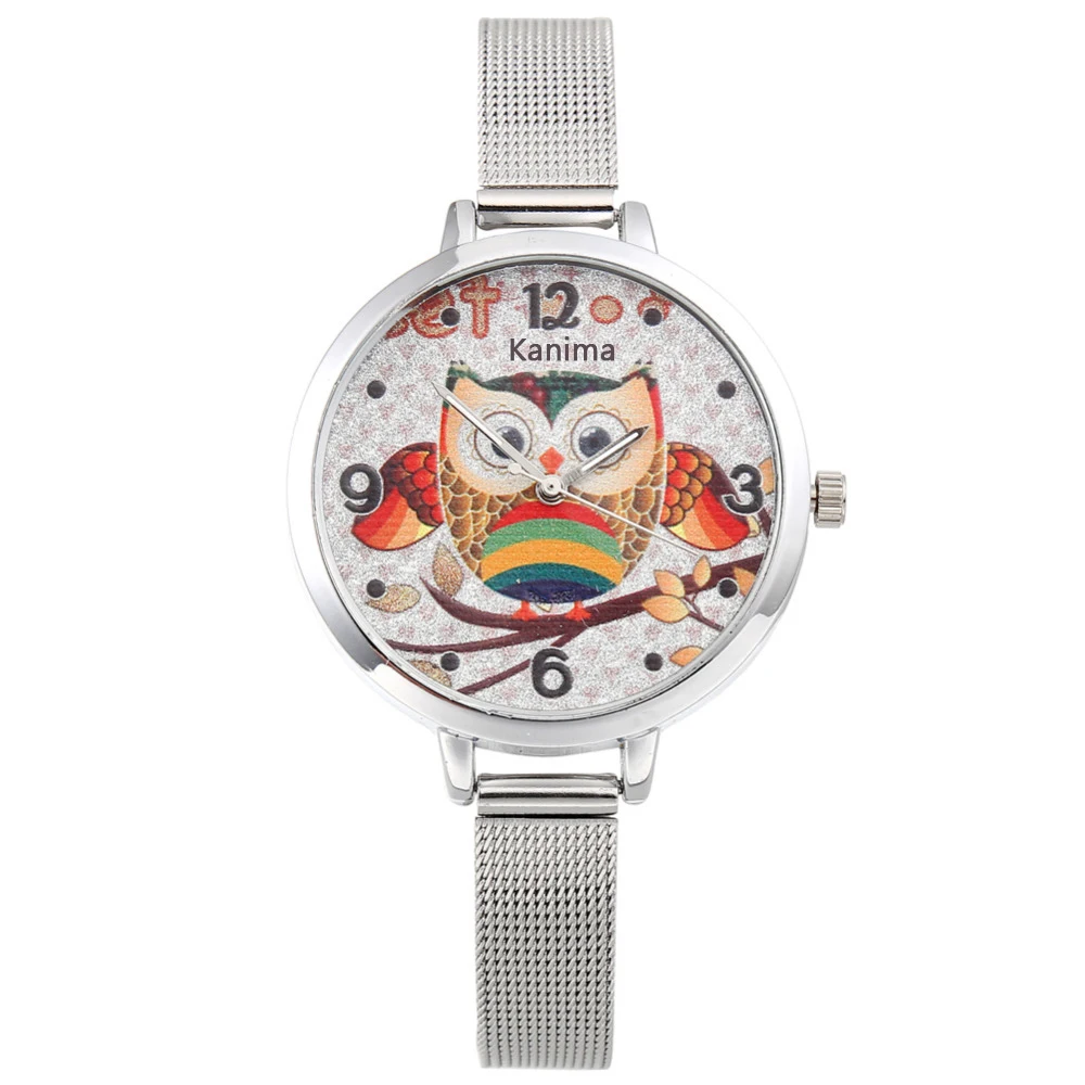 Женские часы Новинка 2017 года Для женщин серебро Нержавеющая сталь тонкая сетка