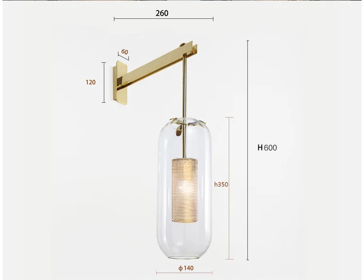 Светильник Настенный в стиле ретро креативный компактный стеклянный