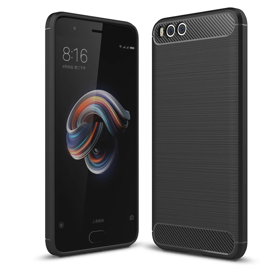Мягкий Бампер Kolpler из ТПУ для xiaomi Mi note 3 силиконовый чехол текстура углеродного