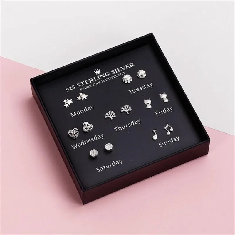 Новое прибытие недели Серьги Подарочная коробка набор Комбинация Серебро 925
