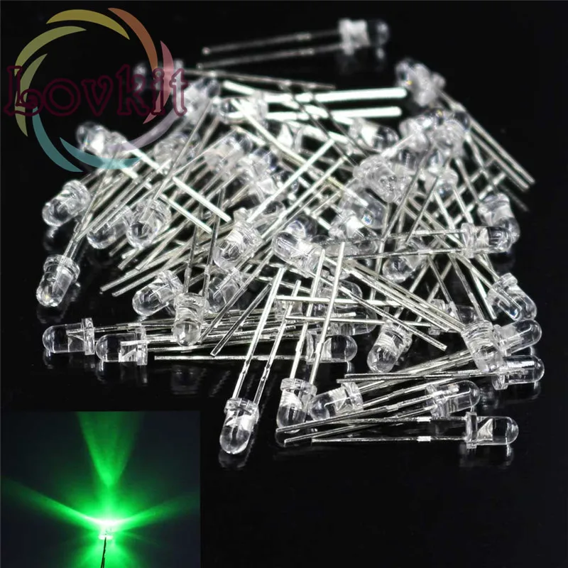 High Quality 1000pcs 3MM Round Top Green leds 3mm Ultra Bright LEDs light Emitting Diodes Electronic Components Wholesale Retai | Освещение