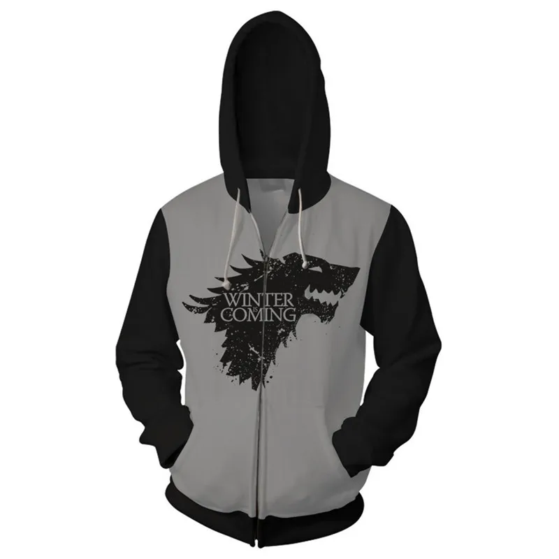 Игра престолов Jon Snow Косплей-костюмы с капюшоном толстовки спортивная одежда Tyrion Lannister свитер с капюшоном для взрослых мужчин мальчиков пальто