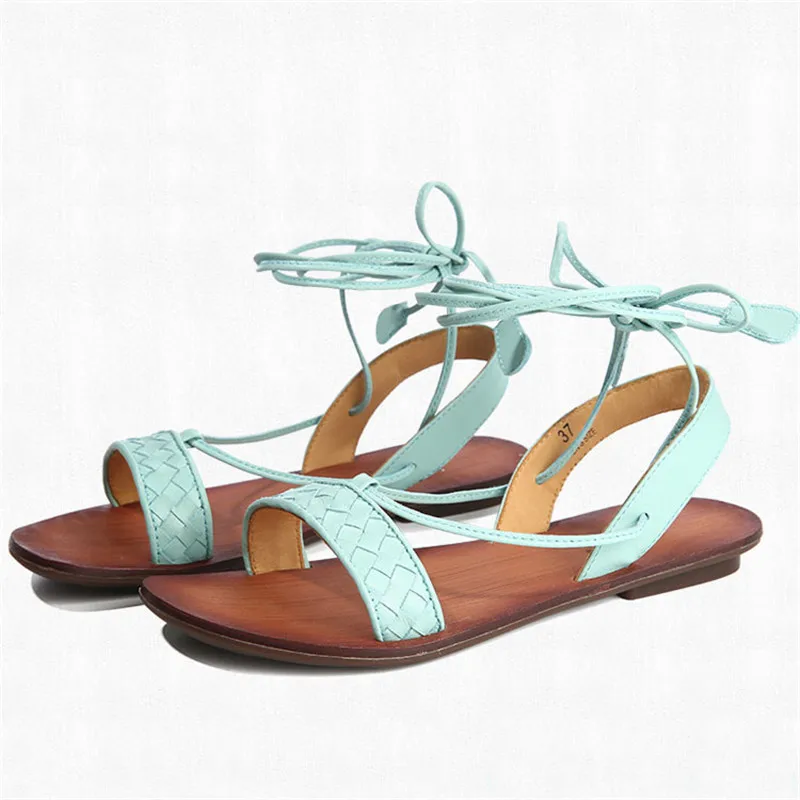 Женские летние босоножки Пояса из натуральной кожи Обувь телячьей Модные