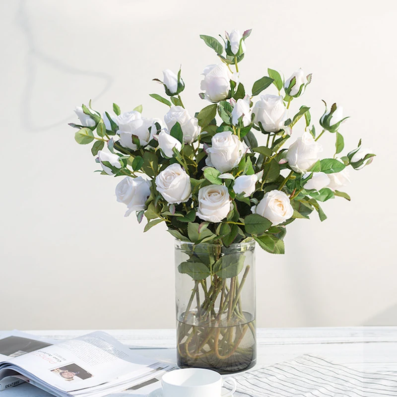 JAROWN Artificial Flowers Silk Rose Continental Retro Fake Flower Home Decoration Wedding DIY Decoration Flores