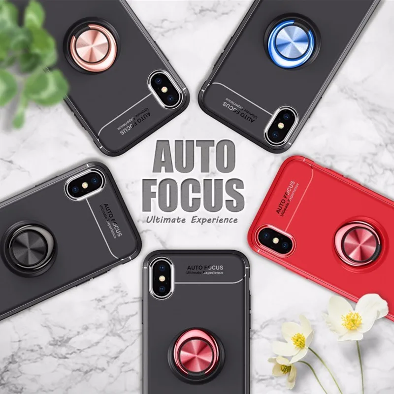 Coque для iphone X чехол кольцо случаях держатель Мягкие TPU Магнитная кузова задняя