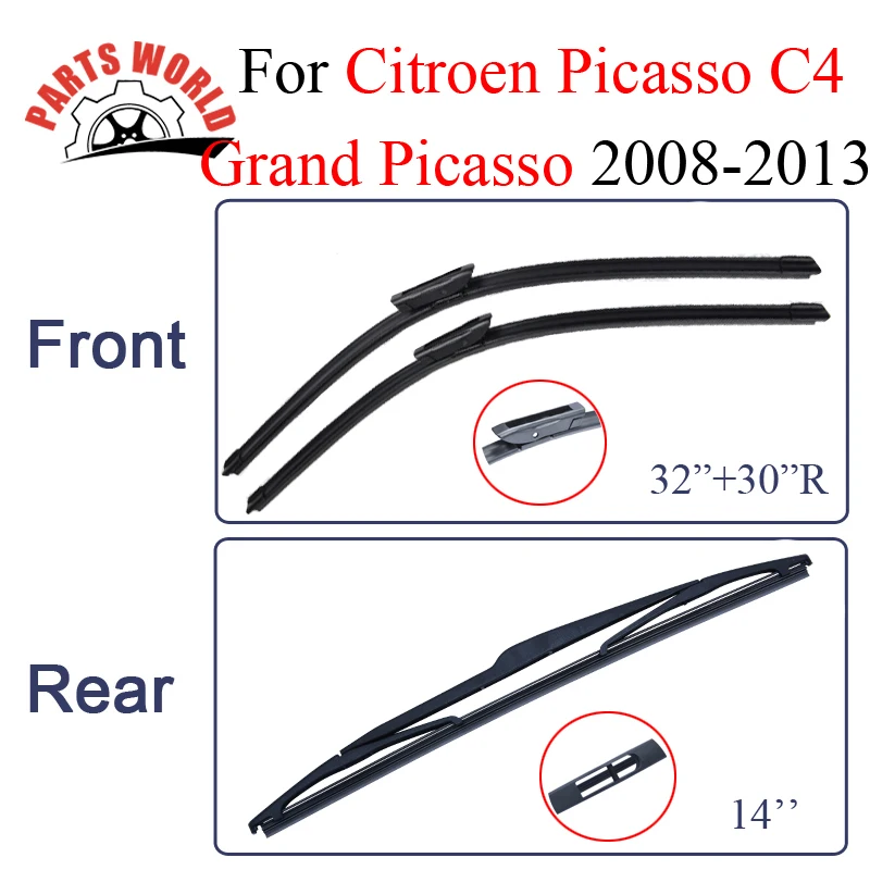 Щетки стеклоочистителя для Citroen C4 Grand Picasso 2008 2013 резиновые передние и задние