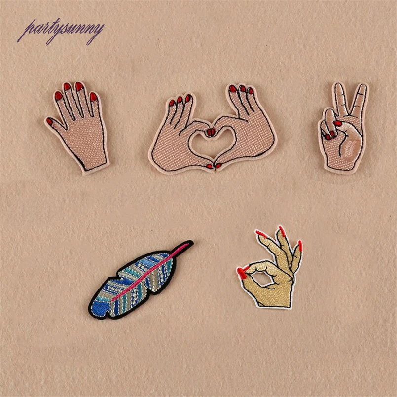 Сексуальные губы в полоску патч руки глаза заплаты DIY утюг на ткани значки одежда