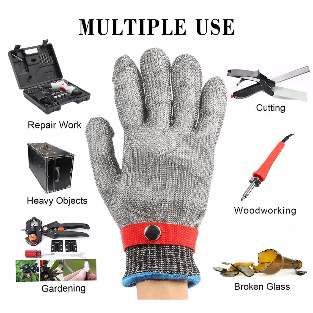

New 1 Pcs Cut Resistant Stainless Steel Gloves Working Safety Gloves Metal Mesh Anti Cutting For Butcher Worker