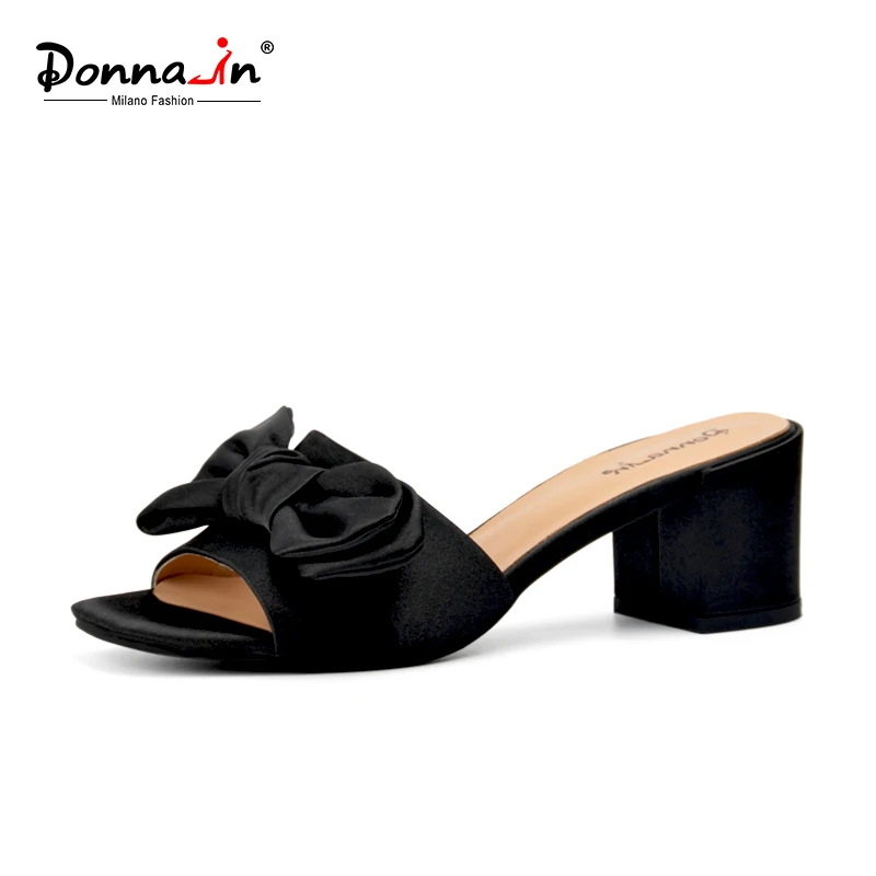 Donna-в Летняя Новинка г. Женские тапочки из натуральной кожи бабочка-узел повседневная женская обувь сандалии