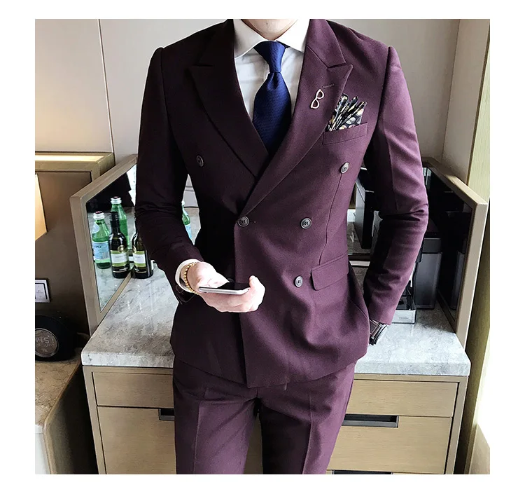 2018 Custom Made Elegant Men Suit Slim Party Dress Groomsmen Tuxedo For Beach Wedding Young Mens Daily Work Wear(Jacket+Pants) | Мужская