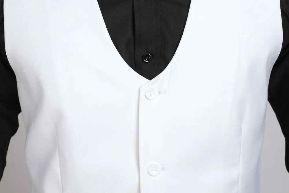 Бутик De FGG Китай SizeS-3XL однотонный белый цвет мужской деловой костюм жилеты для