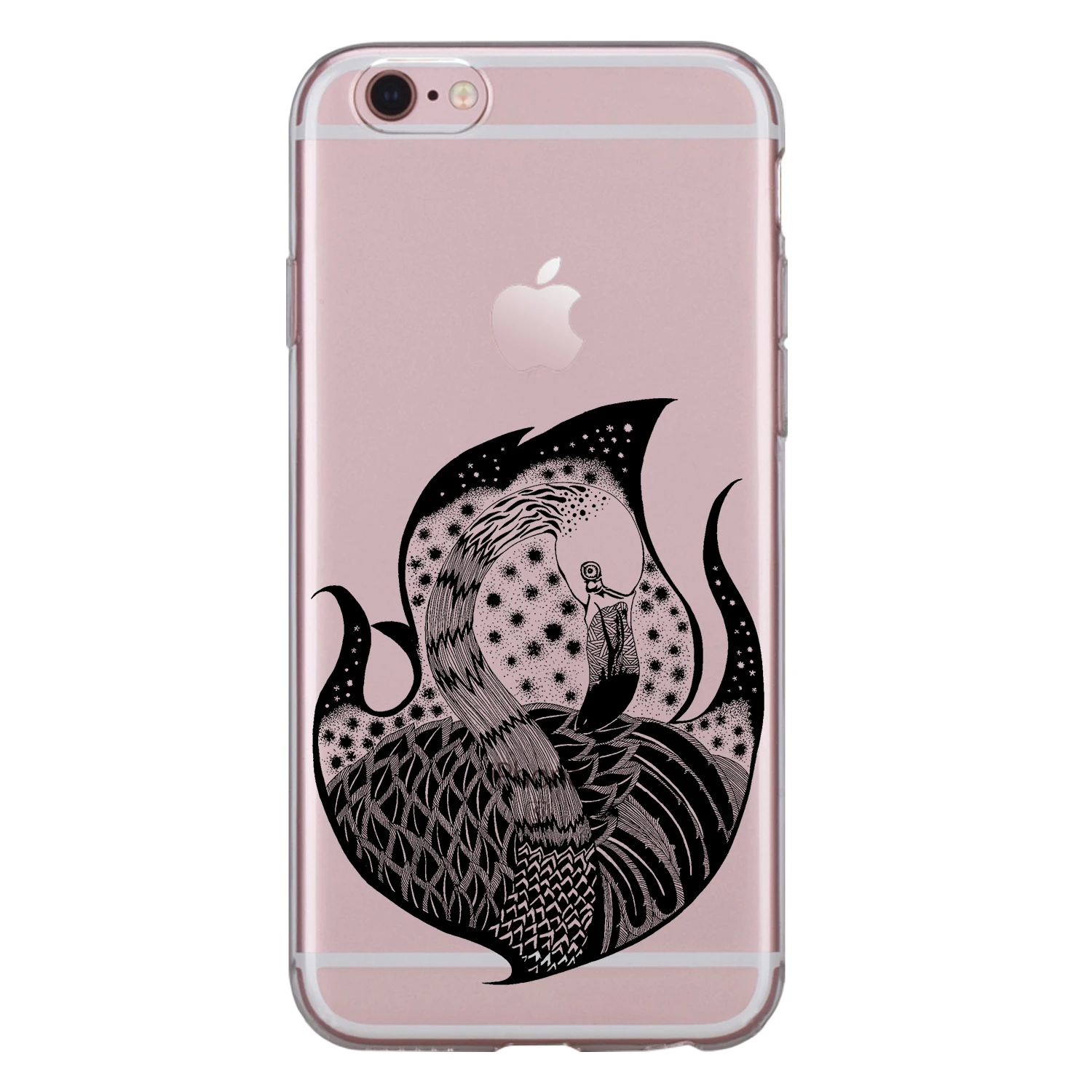 Чехол для iphone XS Max XR X 8 7 6 6S Plus 5 5S SE 5C 4S из мягкого ТПУ силикона милый цвет Павлин