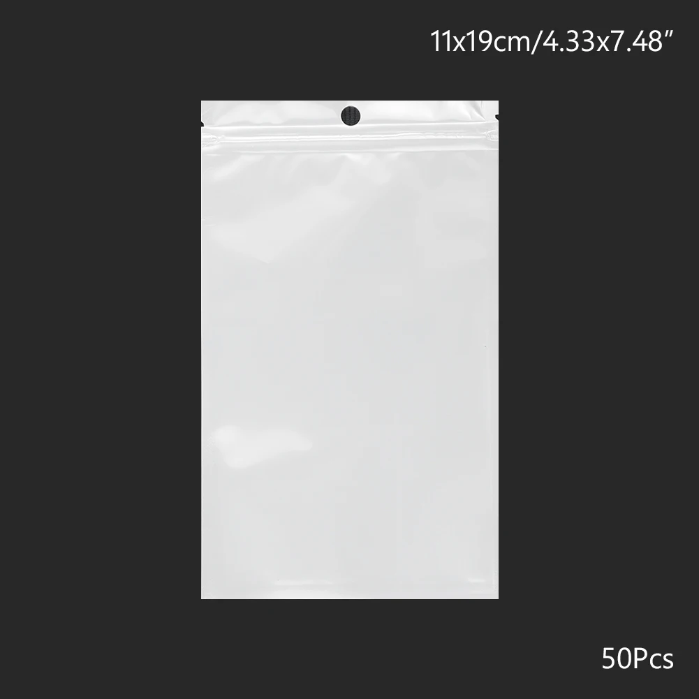Розовый 50PCS 100PCS White Clear Self Seal Zipper Plastic Retail Packaging Poly Pouches Ziplock Zip Lock Bags Package With Hang Hole - Цвет: Розовый