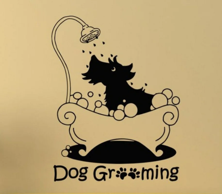 

Dog Grooming Sticker Mural Removable Modern Kid's Room Decoration Sofa Hair Bathroom Muursticker
