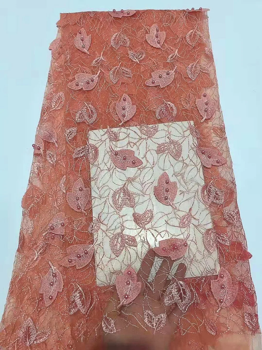 Lasui 5 ярдов/лот 8 цветов африканская кружевная ткань wide150cm3D лист nailbead для платья