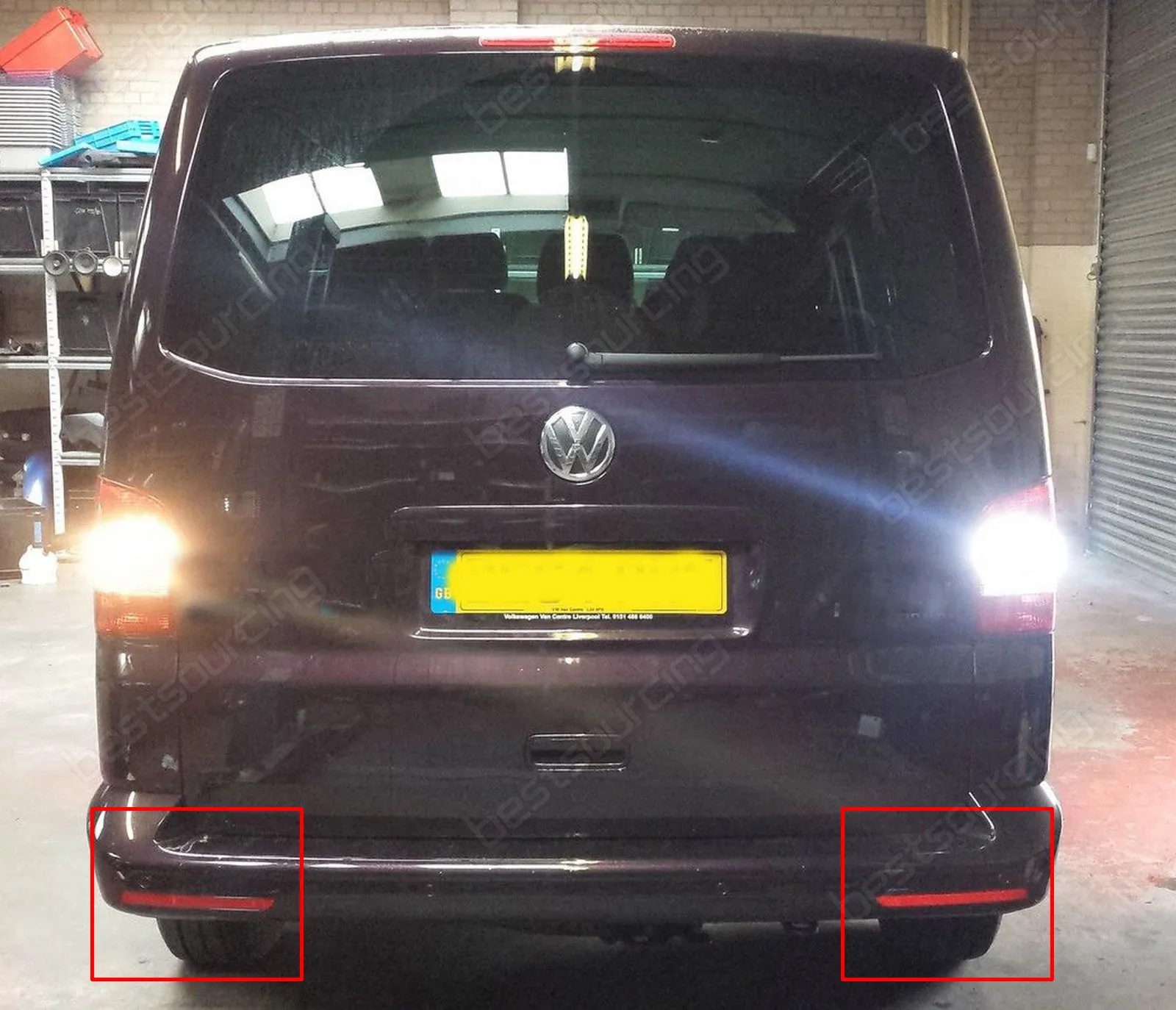 Отражатель заднего бампера ANGRONG OEM Red Lens L + R для VW Transporter T5 2003 11|Сигнальная лампа| |