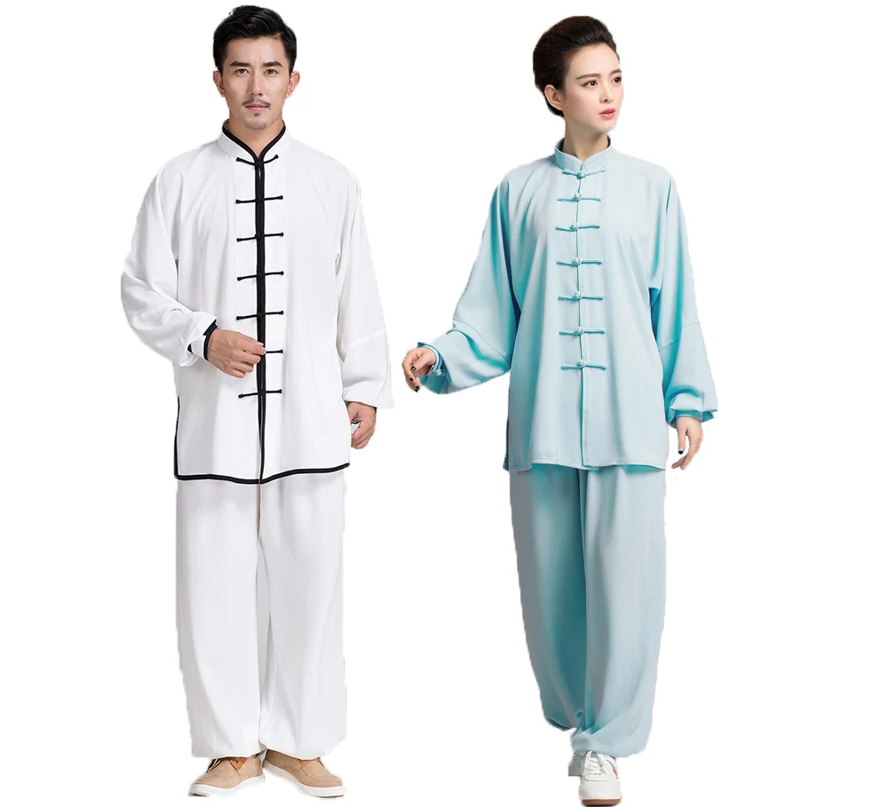 

2018 Spring Autumn Cotton Rayon Taichi Morning Exercise Uniform Long Sleeve Performance Kungfu Costume Suits for Men and Women