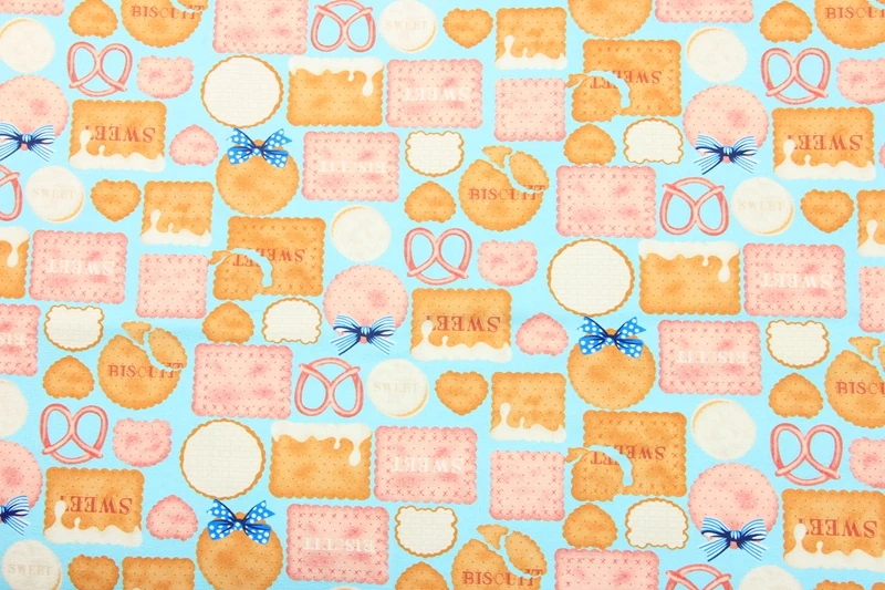 Original Design 4 Colors Sweet Chocolate Biscuit Cookies Cotton Linen Fabric by Yard/(Width:43&quot/110cm) | Дом и сад