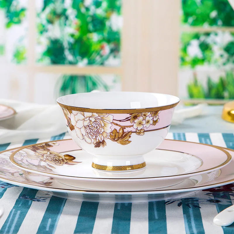 Рождественский набор керамической посуды Guci Jingdezhen из костяного фарфора