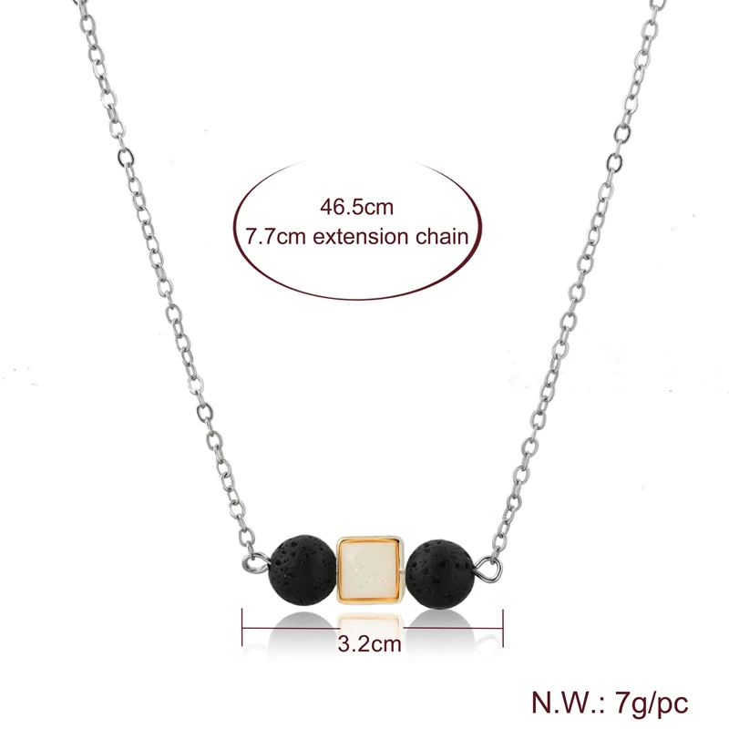 

TOUCHEART Fashion Jewelry Square Necklace&Pendants For Women Silver Lava Stone Chain Necklace Long Statement Necklaces SNE190017