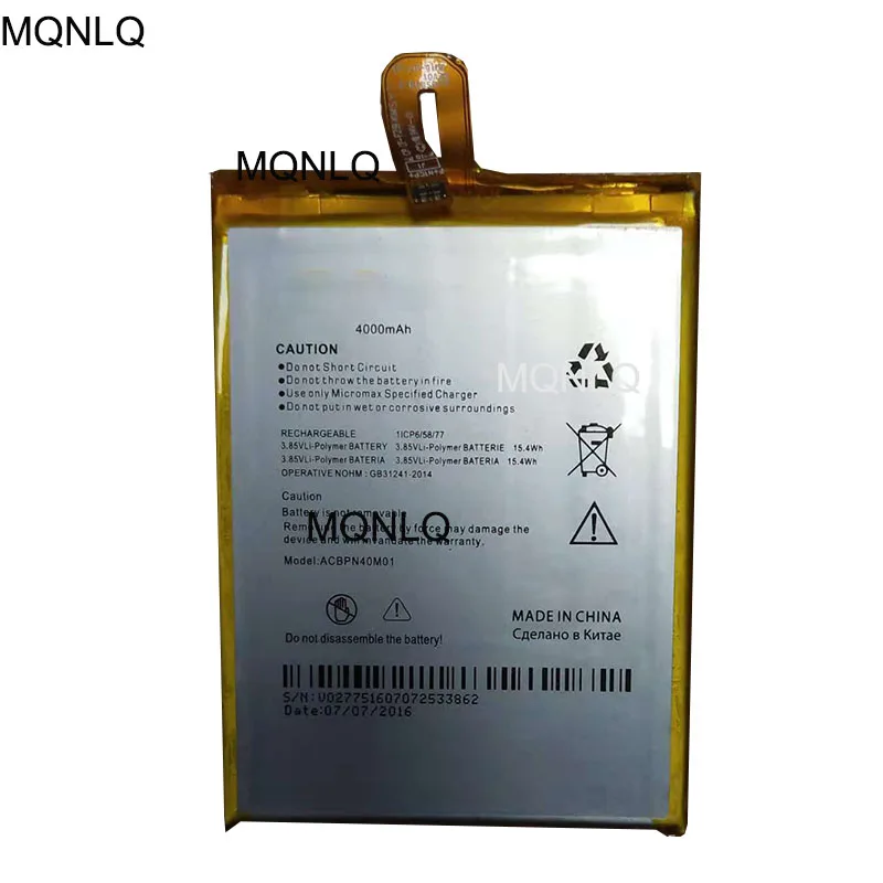 

2018 NEW 4000 mAh mobile phone batteries fit for Micromax ACBPN40M01 battery