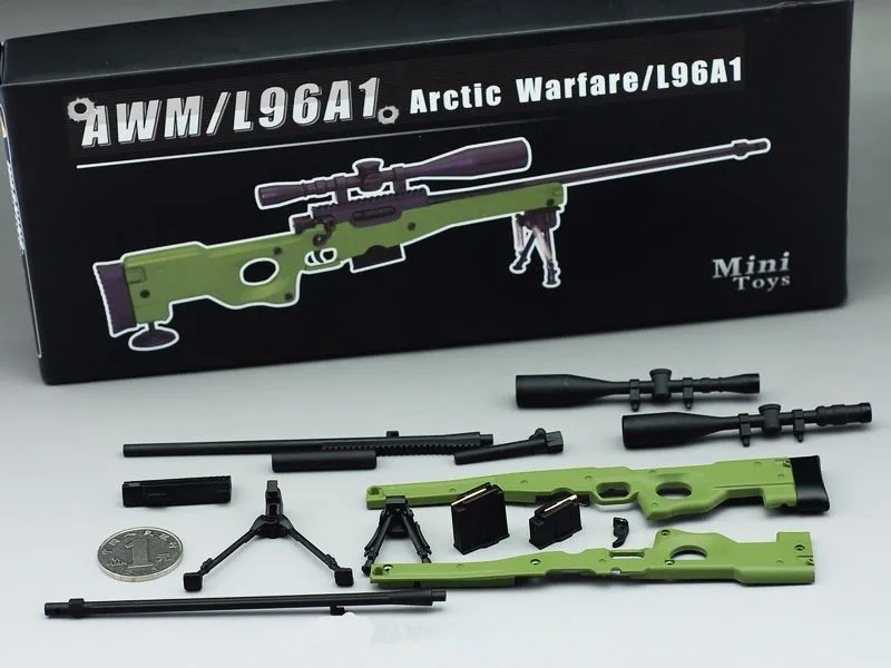 1/6 масштаб AWM L96A1 полностью Металлическая снайперская модель винтовки зеленого/песочного цвета Коллекционная модель пистолета