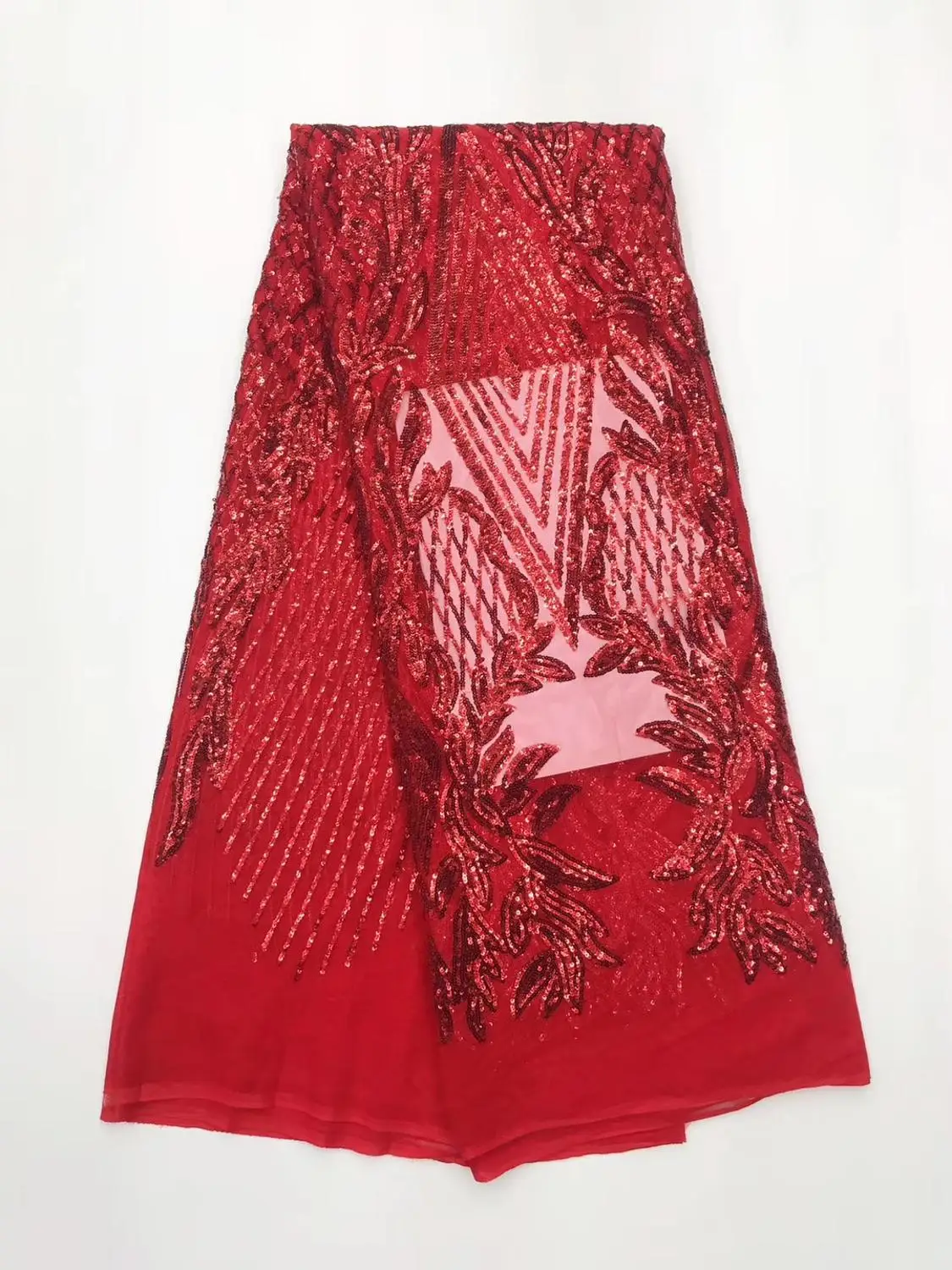 

Beautiful sequins lace fabric 2019fashion French net lace fabric high quality tulle mesh lace fabric 5 Yards JLJUN142