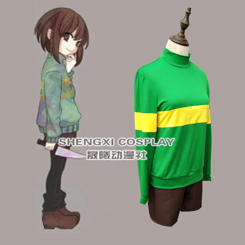 Маскарадный костюм «Undertale Frisk Chara»; пальто с капюшоном; Детские костюмы; толстовки с цветочным принтом; одежда Asriel Asgore