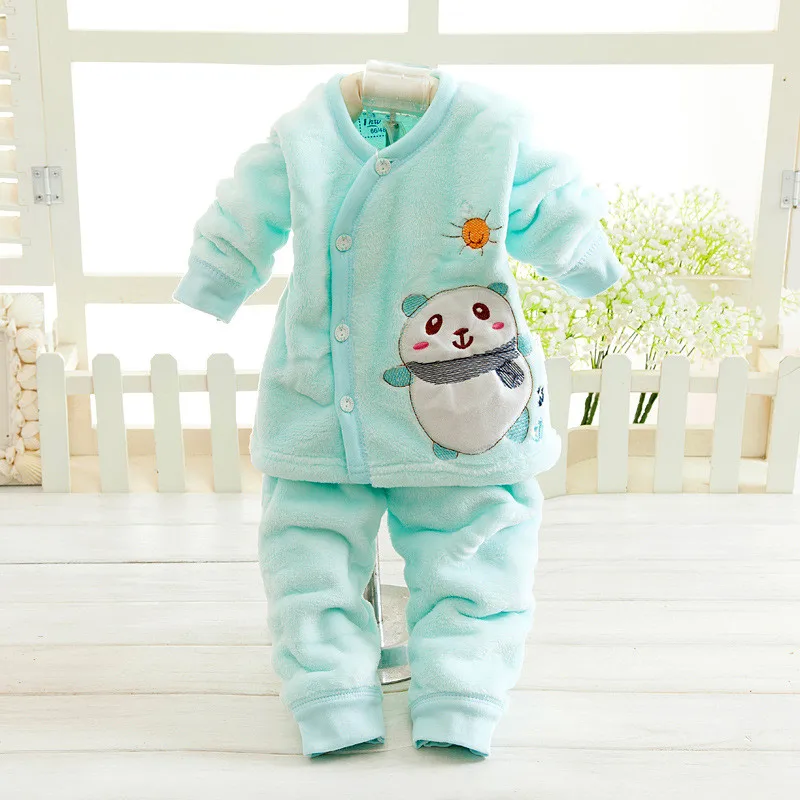 BibiCola autumn newborn baby cardigan boys girl clothes set 2pcs toddler infant warm outfits cartoon tops+pants | Детская одежда и