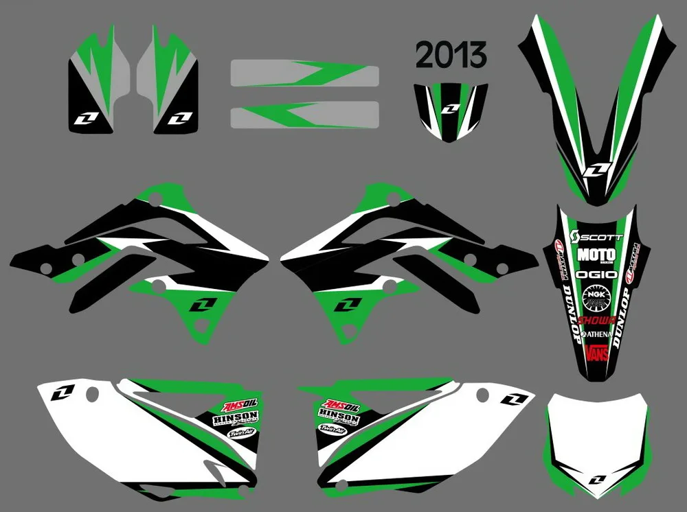 Новый стиль (0396) команда графики и фоны наклейки Наборы для Kawasaki KX450F KXF450 2013 KXF 450 KX