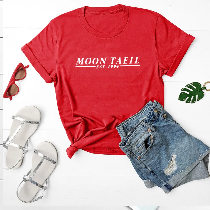 Женская футболка с коротким рукавом NCT Moon Taeil летняя хлопковая унисекс Tumblr топы
