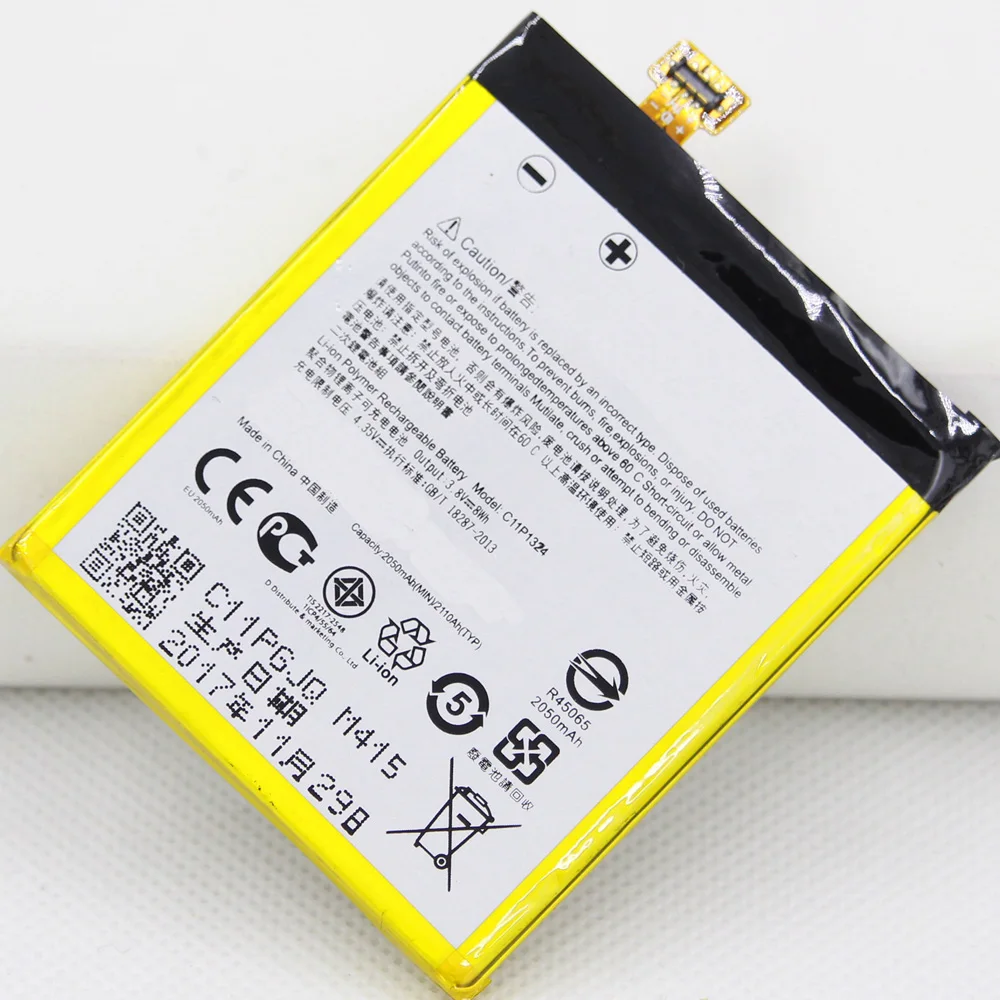 

ISUNOO 5pcs/lot 2050mAh C11P1324 Battery For ASUS ZenFone 5 A500G Z5 T00J Internal Replacement Batteries