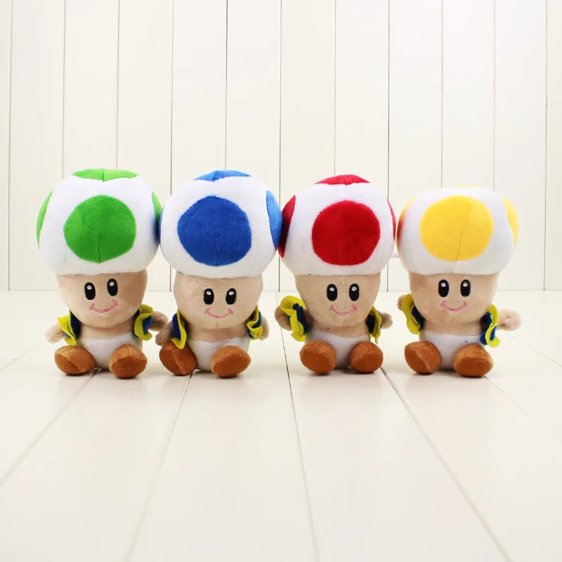 4 шт./лот 16 см Super Mario Bros плюшевая жаба игрушки гриб Мягкая Подвеска для ключей мягкая фигурка игрушки детские куклы