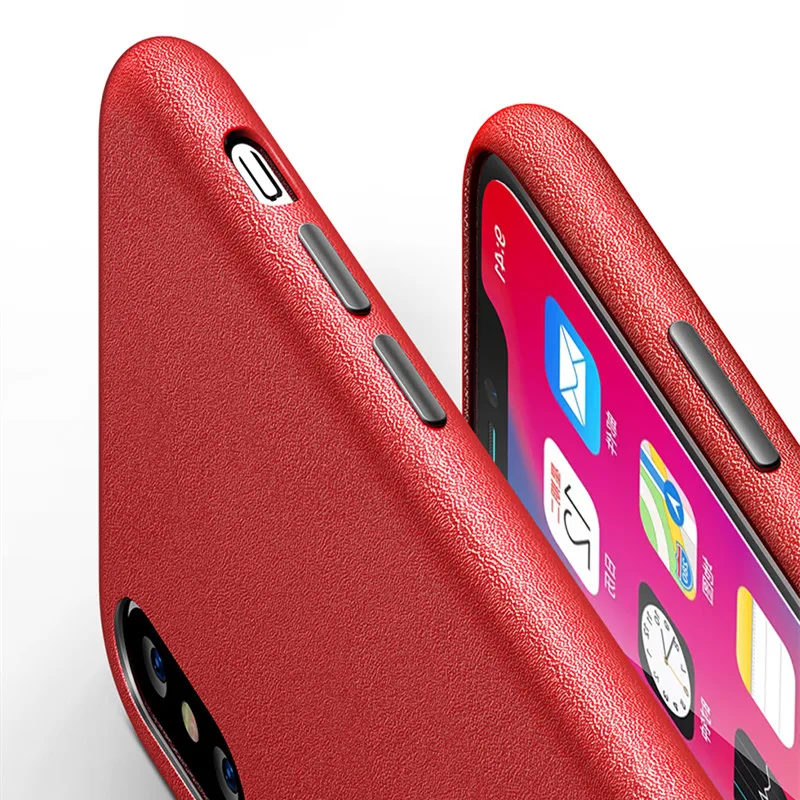 TOTU для iphone XR XS MAX X Роскошные простые кожаные кожи чехол телефона slim pc + pu металл