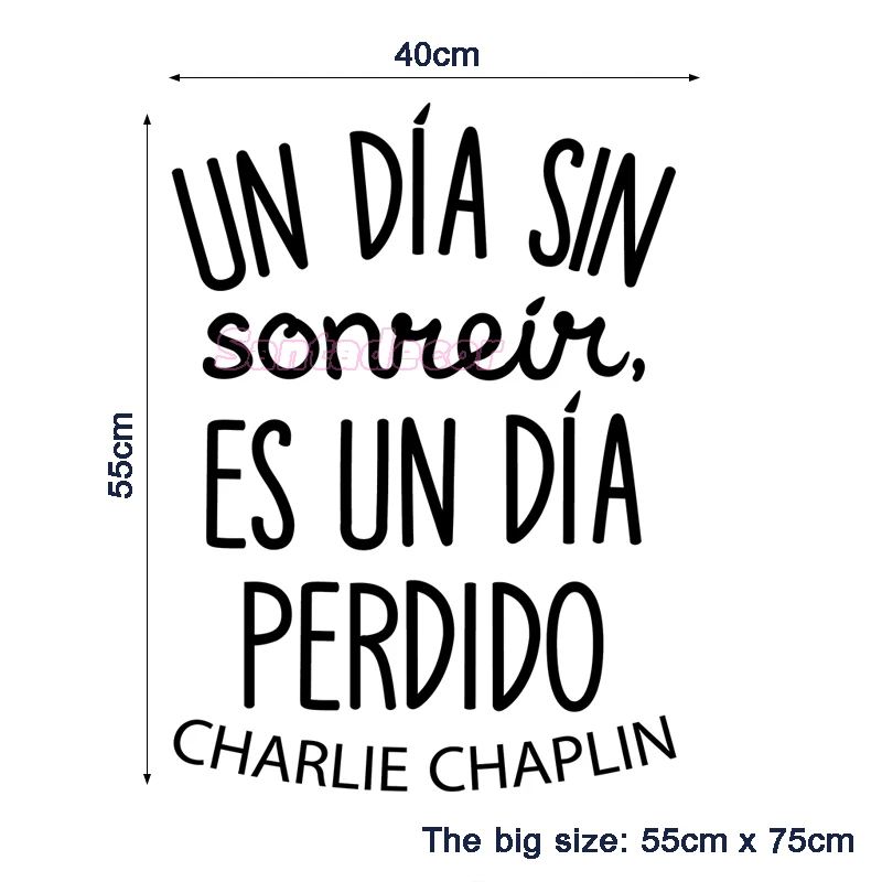 

Quote Sticker Un Dia Sin Sonreir Vinyl Wall Decal bedroom Removable Wall Art Wallpaper Wall Decor Living Room Home Decor Poster