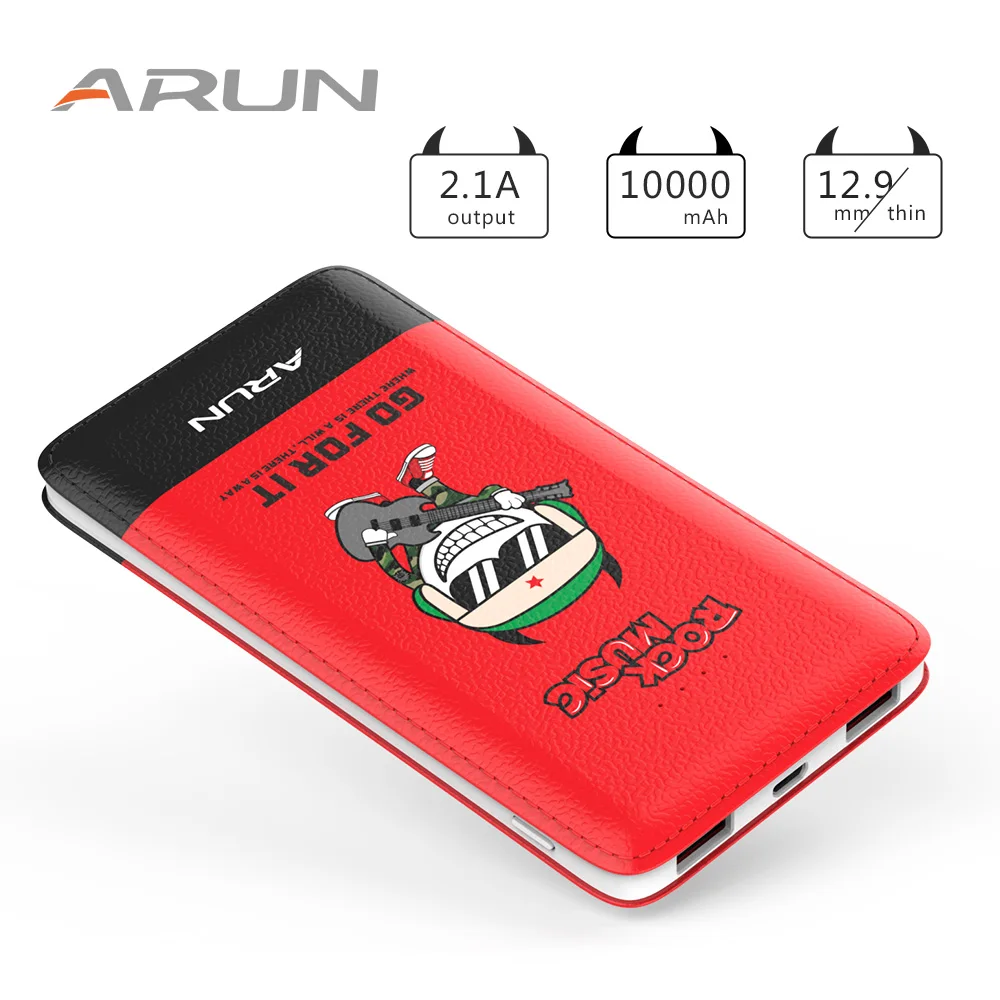 Arun 10000 мАч Запасные Аккумуляторы для телефонов J18 Q красный мобильный Зарядное