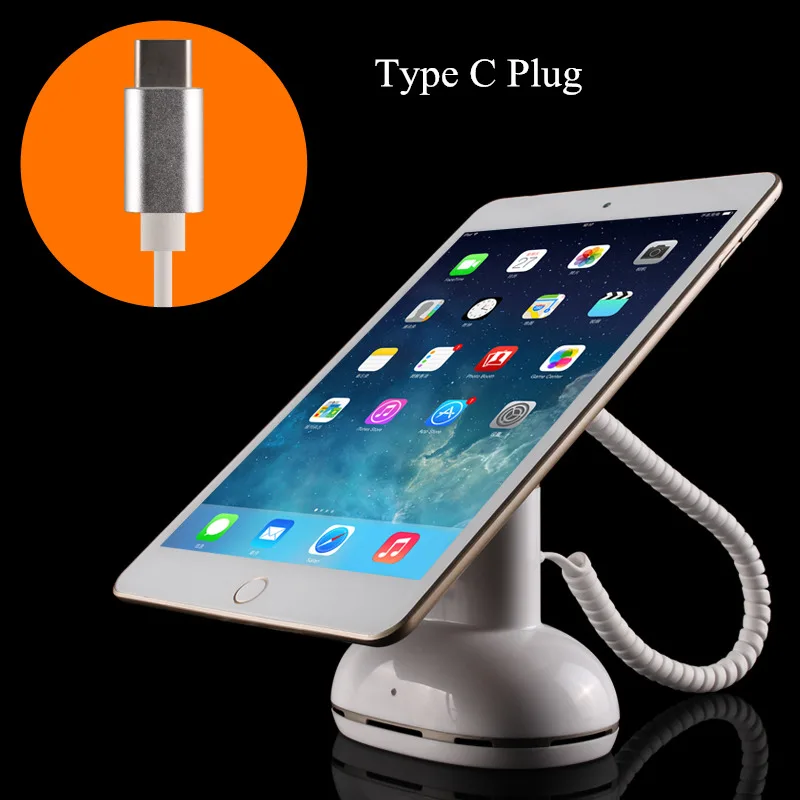 Type C Plug Планшет Противоугонный дисплей стенд мобильный телефон сигнализация держатель перезаряжаемый Поддержка всех сотовых телефонов и планшетов для iPhone iPad Android - Цвет: Type C Plug