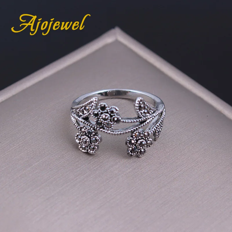 Женское кольцо в винтажном стиле с цветком|rhinestone ring|designer ringfashion rings |