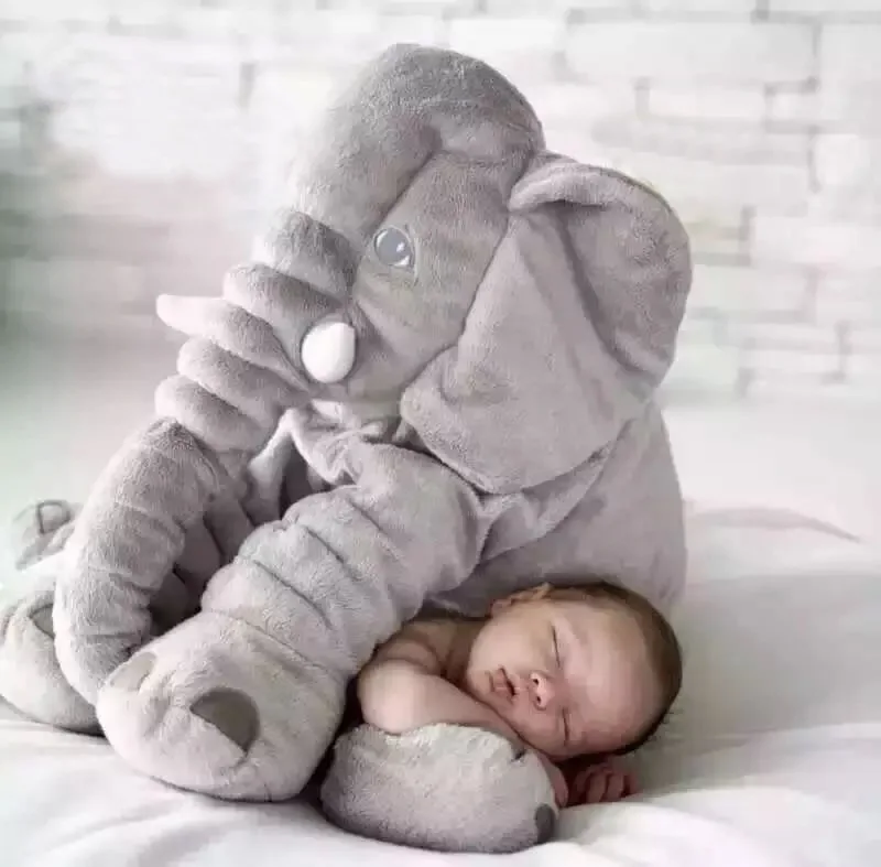 2022 Cute Baby Animal Elephant Style Doll Stuffed Plush Toy Pillow Kids Children Room Bed Decoration Sleep Grey Love Toys 60cm