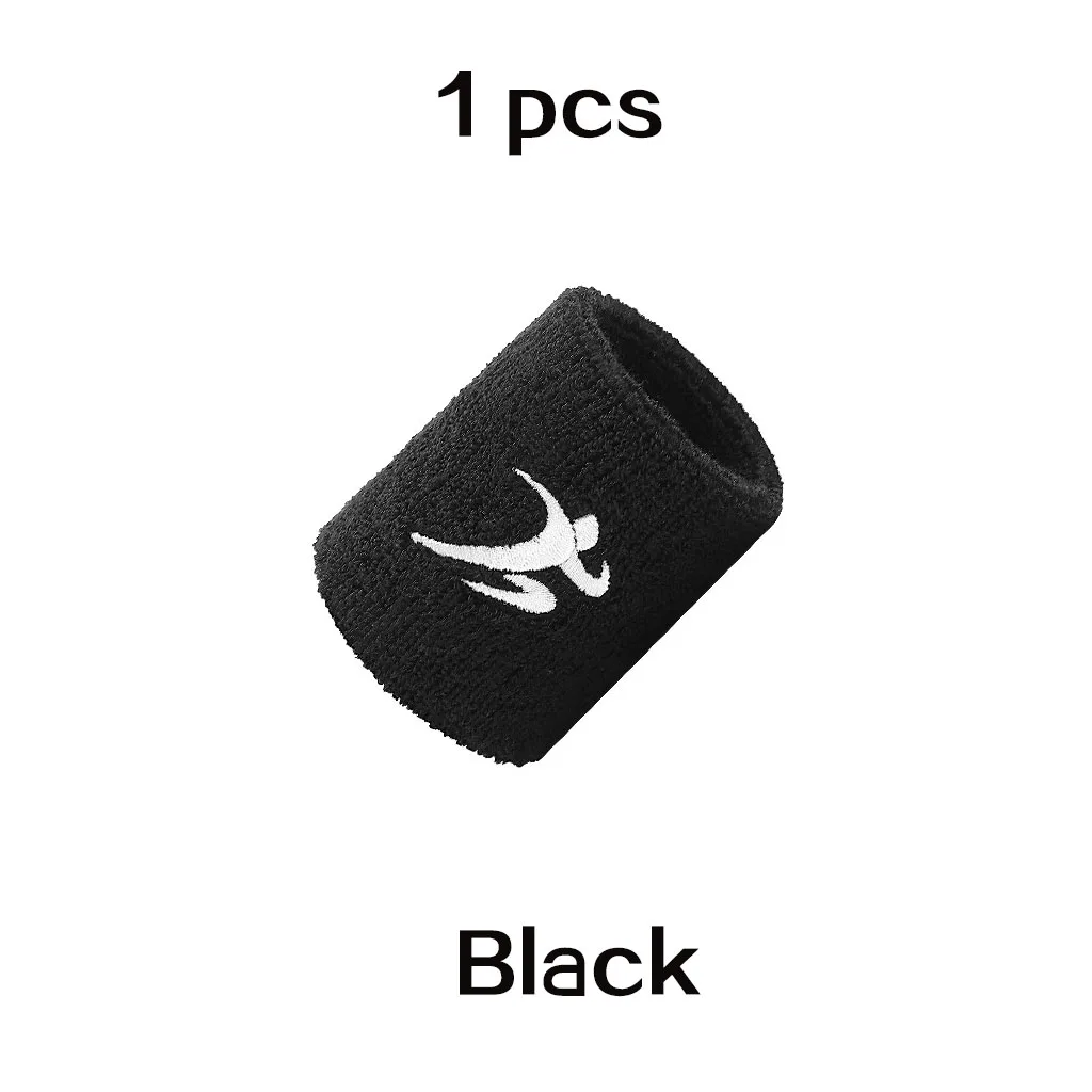 1 Piece Black REXCHI хлопковые эластичные напульсники для тренажерного зала, фитнес-снаряжение, поддержка силовой тяжелой атлетики, напульсники для баскетбола, тенниса, бадминтона - Цвет: 1 Piece Black