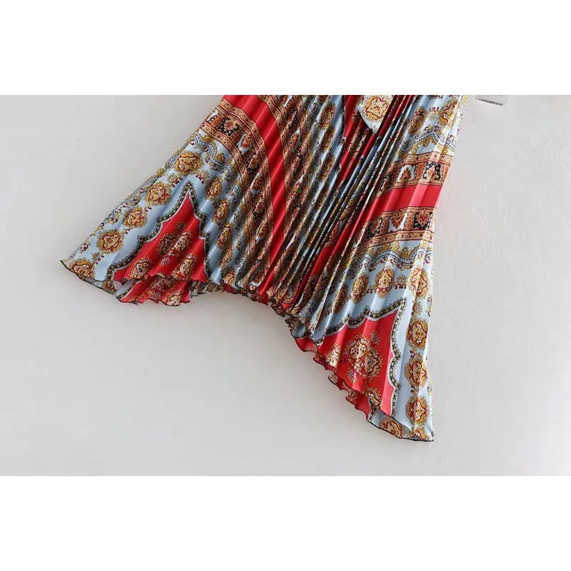 Новинка 2019 женское винтажное платье Русалка с v образным вырезом и цветочным