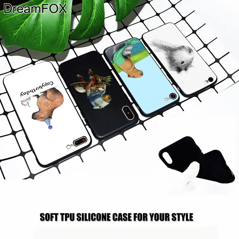 M421 Paniting Capybara Black Soft TPU Silicone Case Cover For Apple iPhone 11 Pro XR XS Max X 8 7 6 6S Plus 5 5S 5G SE |