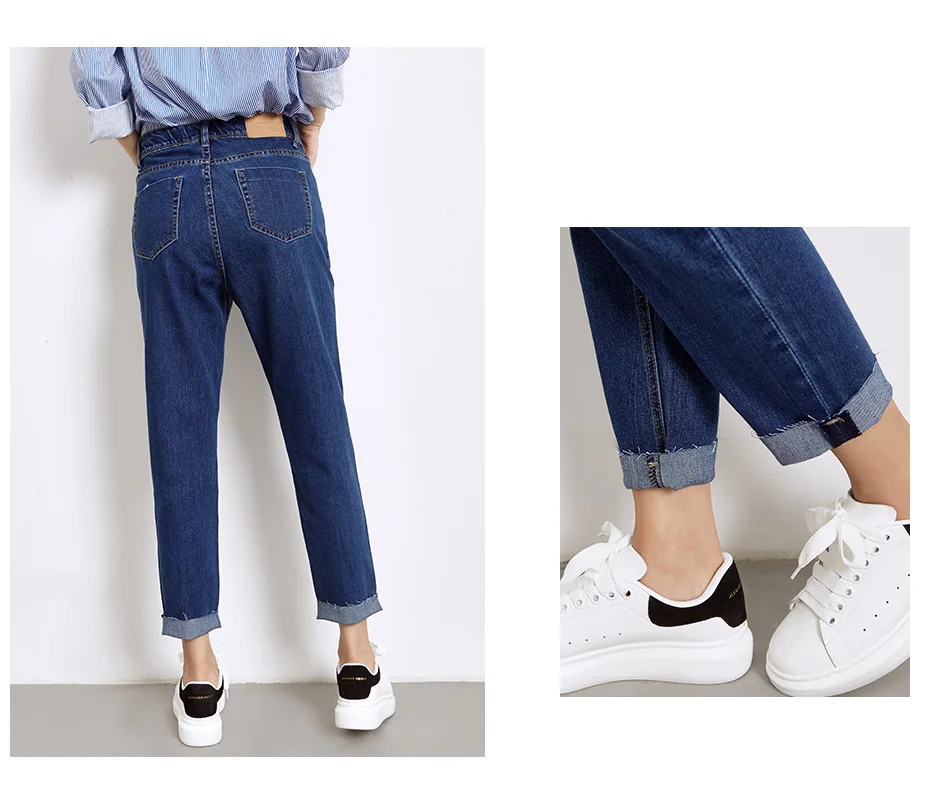 LEIJIJEANS, новое поступление, весенние, размера плюс, модные, градиентные цвета, отбеленные, средняя талия, длина по щиколотку, повседневные женские джинсы-шаровары